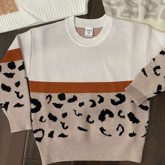 SHEIN Girls 4Y Leopard and Pastel Sweaters - Picture 2 of 11